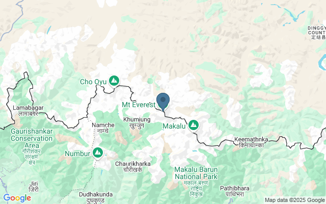 Kaart met locatie Sagarmatha (Everest) Nationaal Park